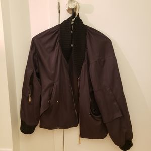 Purple Shakuhachi Bomber Jacket
